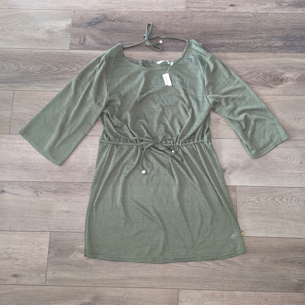 3/$16 NWT La Vie En Rose Bathing Suit Cover Olive Green